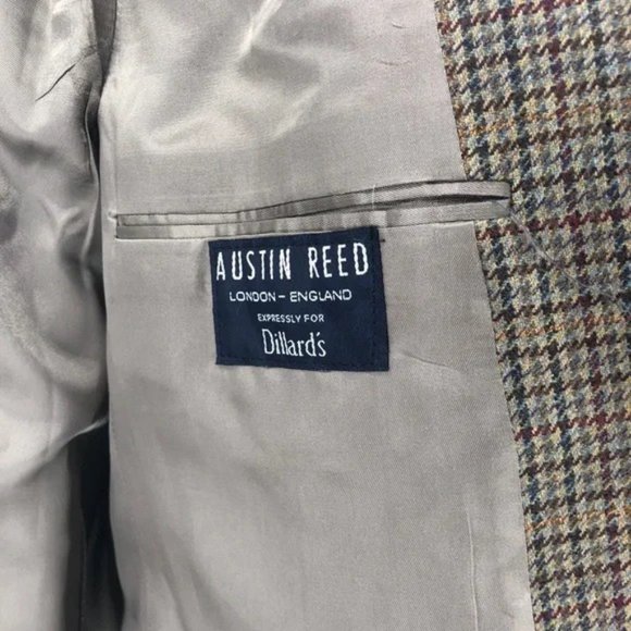 SOLD! Austin Reed Houndstooth Elbow Patch Blazer Size 43R - Picture 8 of 15